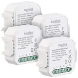 Luminea Home Control 4er-Set WLAN-Unterputz-Lichtschalter und -Dimmer, mit App