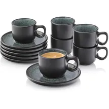 sänger Espressotassen Grün, Stein, 12-teilig, Rund, kratzfest, Kaffee - Tee, Tassen, Espressotassen