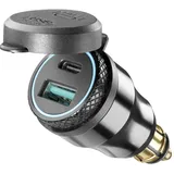 Interphone Cellularline Aluminium, Usb-auf-usb-typ-c-din-adapter - Black