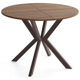 WFL GROUP Valio Ø 90 cm ausziehbar 130 cm braun