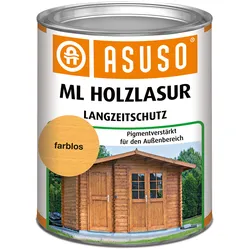 ASUSO ML Holzlasur Langzeitschutz – Goldbraun - 2,5 Liter