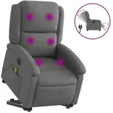 vidaXL Elektrischer Massagesessel Mit Aufstehhilfe Dunkelgrau Stoff