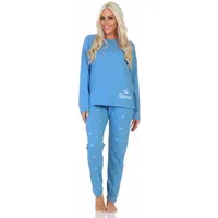 Normann Schlafanzug Pyjama langarm Krone Motiv - 87993 in