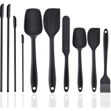 Teigschaber, 10 teiliges Silikon Teigspachtel Backpinsel Jar Spatel Set, Hitzebeständig, BPA Frei, Nicht Stick, Spülmaschinengeeignet Silikonspatel mit Metallkern für Kochen Backen, -30°C bis +200°C