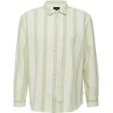 QS Regular Fit: Streifenhemd mit Strukturoptik - creme - XL