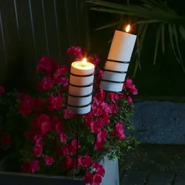 MARELIDA Outdoor Kerzenhalter mit Erdspieß Kerzenständer Bodenstab 100cm 2St.