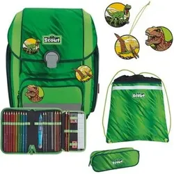 SCOUT 76400817700 Schulranzen-Set 4-teilig Genius DIN Dino Rex