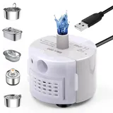 Baxczomx Katzenbrunnen Pumpe mit LED, Leise Ersatzpumpe Katzenbrunnen USB, Katzen Trinkbrunnen Pumpe für Katzenbrunnen Edelstahl