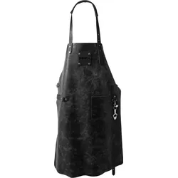 Boska Mr. Smith-Grillschürze Schwarz / 100% europäisches Leder / Alle Grill-Tools griffbereit / Mit Tasche, Karabiner & Bieröffner / Komfortabel