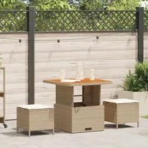 vidaXL Garten Essgruppe 3-tlg. Beige