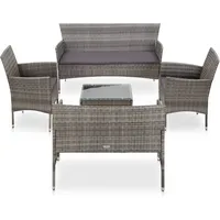 vidaXL Garten-Lounge-Set 5-tlg. grau