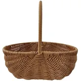 SWEETBIUTI Erntekorb für den Garten, geflochtener großer Picknickkorb mit Griff, Sammelkorb, waschbar, 30,5 x 23,5 x 12 cm, zum Sammeln von Gemüse und Obst im Freien