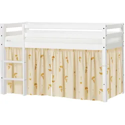 Spielbett HOPPEKIDS "ECO Dream", gelb, B:81cm H:105cm L:168cm, Vorhang: 100% Baumwolle, Matratzenbezug: 23% Bambus.77% Polyester, Matratze: Waterlily Matratzenkern, Betten, Massivholz, wahlweise in 2 Größen und 4 Farben, Matratze wählbar