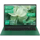 LONGEVINCE 16 Zoll Laptop, Celeron N5105 Prozessor (Bis Zu 2.9GHz), 16G DDR4, 1920 * 1200 IPS, Beleuchtete Tastatur, Nummernblock, Fingerabdruckerkennung, BT4.2, Win11, Office Pro (Grün, 16+512G SSD)