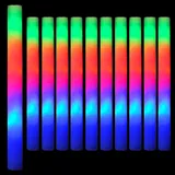 RosyFate 10 Stück Glow Sticks, Led Leuchtstäbe Mehrfarbig, Schaumstoffstab, Led Schaumstoff Leuchtstab, Blinkende Leuchtstäbe, Knicklichter Party Set, mit 3 Modi, für Party, Konzert und Event