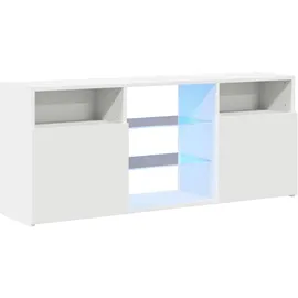 vidaXL TV-Schrank mit LED-Leuchten 120x30x50 cm Weiß Holz