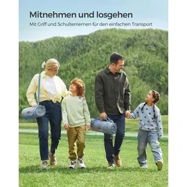 Songmics Picknickdecke hellblau 200 x 200 cm