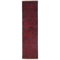 Morgenland Afghan Teppich - Kunduz - 184474 - 290 x 79 cm - dunkelrot - läufer