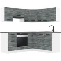 Belini Winkelküche L-Form 320 x 204 cm Grau