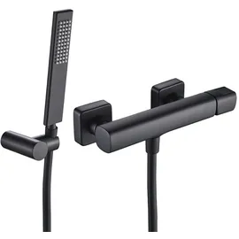 Laveo Tores Wandbrausenbatterie mit Brauseset Schwarz 27271000