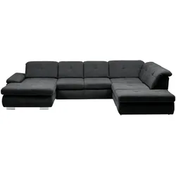 Kollektion Kraft Wohnlandschaft Flachgewebe  Affair ¦ schwarz ¦ Maße (cm): B: 371 H: 100 T: 260