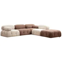 xlmoebel Braun-Weißes Ecksofa Designer Wohnzimmer L-Form Moderne Couch Möbel