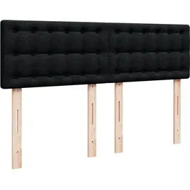 vidaXL Boxspringbett mit Matratze Schwarz 140x200 cm Stoff