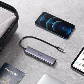 UGREEN 4 Port Usb-c Auf 4x Usb 3.2 Hub-splitter Silber