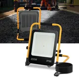 Ansobea LED Baustrahler 200W 16000LM x2, arbeitsleuchte LED akku 6000K Tageslichtweiß, LED baustellenlampe mit Stecker, baustellenlampe mit 3M Kabel und Wasserdicht IP66