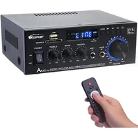 WOOPKER HiFi-Verstärker AK45 Pro Mini Bluetooth 5.0 Stereo Verstärker Amplifier 2 Kanäle Audioverstärker av Receiver Höhen und Bässe mit USB/RCA/MIC/FM Radio