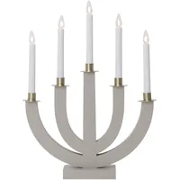 Star Trading LED Kerzen, Kerzenleuchter Eli 5-flammig, Beige