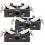ideoon Raclette-Teelicht 3er-Set für 2 Personen schwarz