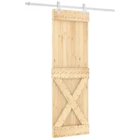 vidaXL Schiebetür rechts 70 x 210 cm Weiß/Braun