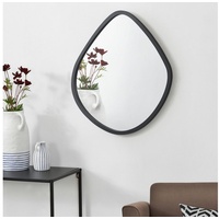 [en.casa]® [en.casa] Wandspiegel Galatone 64x60 cm Spiegel mit MDF Rahmen schwarz matt asymetrisch für Bad, Flur, Wohn- und Schlafzimmer zum Aufhängen modernes Design
