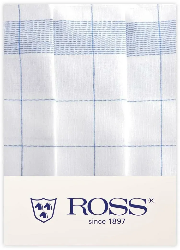 Ross 3er Pack Zwirn Halbleinen Geschirrtücher Fadenkaro 50x70 cm | blau - blau