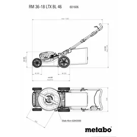 Metabo RM 36-18 LTX BL 46 inkl. 2 x 5,2 Ah