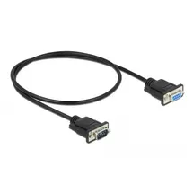 DeLock Seriell Anschlusskabel [1x RS232-Stecker - 1x RS232-Buchse] 0.5m Schwarz