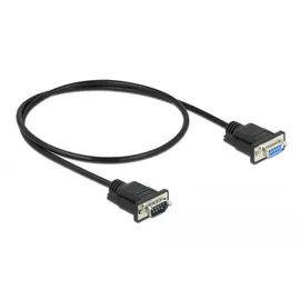 DeLock Seriell Anschlusskabel [1x RS232-Stecker - 1x RS232-Buchse] 0.5m Schwarz