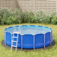 VidaXL Pool-Bodentuch Hellgrau Ø306 cm Polyester Geotextil