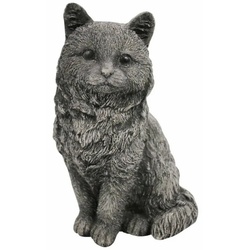 440s Gartenfigur 440s sitzende Katze Antiksteinguss H. ca. 26,5 cm, (Stück) grau