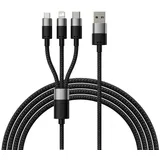 Baseus StarSpeed 3in1 USB auf M+L+C 3,5 A 1,2 m Schwarz