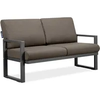 Konsimo Konsimo® Gartensofa "FRENA", Anthrazit/Beige, Stahl/Schaumstoff/Stoff, Loft, 130x65x60cm -