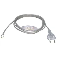 Kopp 140310090 Euro-Zuleitung 2 m, mit Zwischenschalter, transparent