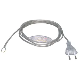 Kopp 140310090 Euro-Zuleitung 2 m, mit Zwischenschalter, transparent