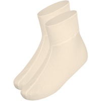 banora leichte Fußwärmer oder Bettschuhe mit 70% Schurwolle und 30% Seide für Damen und Herren (Gr. 1 (35-38), Farbe: naturweiß)