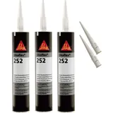 Sika Konstruktionsklebstoff 300 ml schwarz 3-Set mit 5 Düsenspitzen