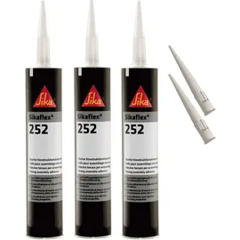 Sika Konstruktionsklebstoff 300 ml schwarz 3-Set mit 5 Düsenspitzen