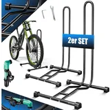 KESSER Fahrradständer, Fahrradständer für Mountainbike, E-Bike, Citybike, Rennrad, MTB schwarz 2er Set