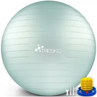 TRESKO Gymnastikball (Mintgrün, 75cm) mit Pumpe Fitnessball Yogaball Sitzball