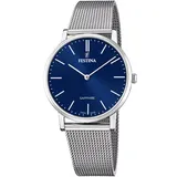 Festina Swiss Made F20014/2 Herrenarmbanduhr - Silber/Dunkelblau